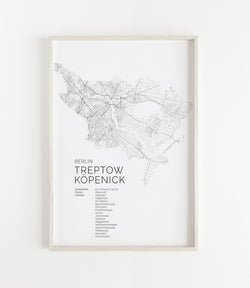 Berlin Treptow Köpenick Stadtkarte