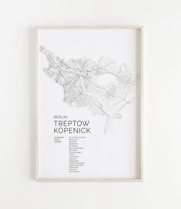 Berlin Treptow Köpenick Stadtkarte