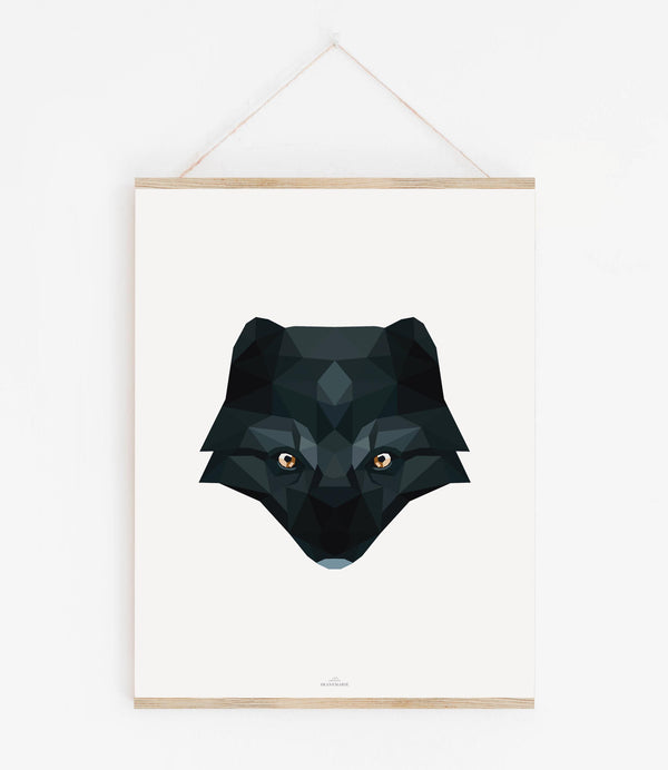 Polarfuchs schwarz Poly Art